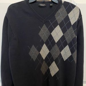 Van Heusen - Men’s L Sweater, Blue/grey pattern